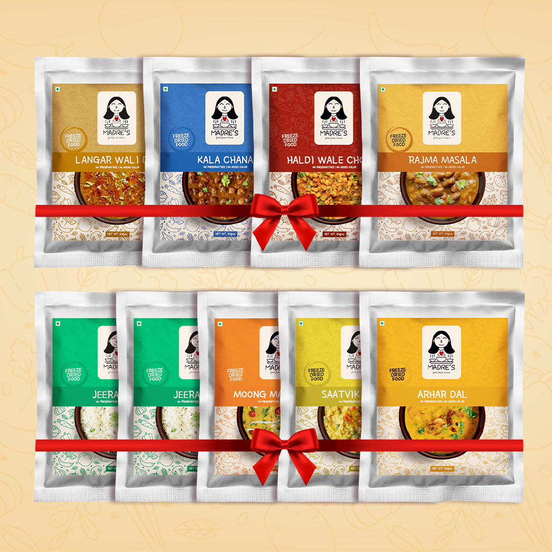 Feast Pack of 8 (Saatvik Khichdi,Moong Masoor Dal ,Langarwali Dal, Arhar Dal, Rajma Masala, Haldi waley Choley, Kala Chana Masala & Jeera Rice)