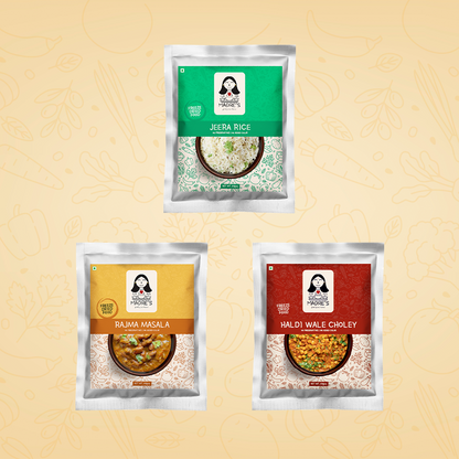 Feast Pack of 3                             (Haldi Waley Choley, Rajma Masala & Jeera Rice)