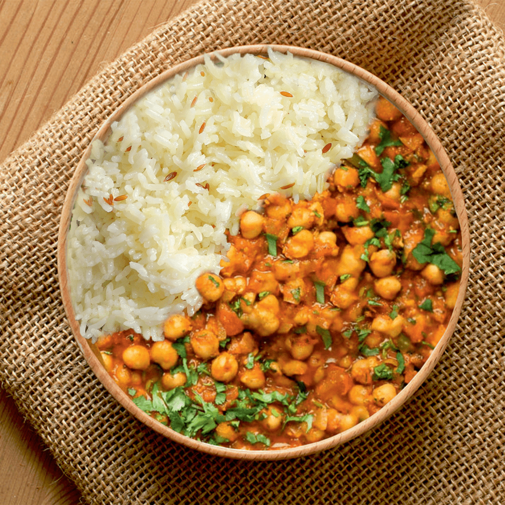 Haldi Wale Choley and Jeera Rice