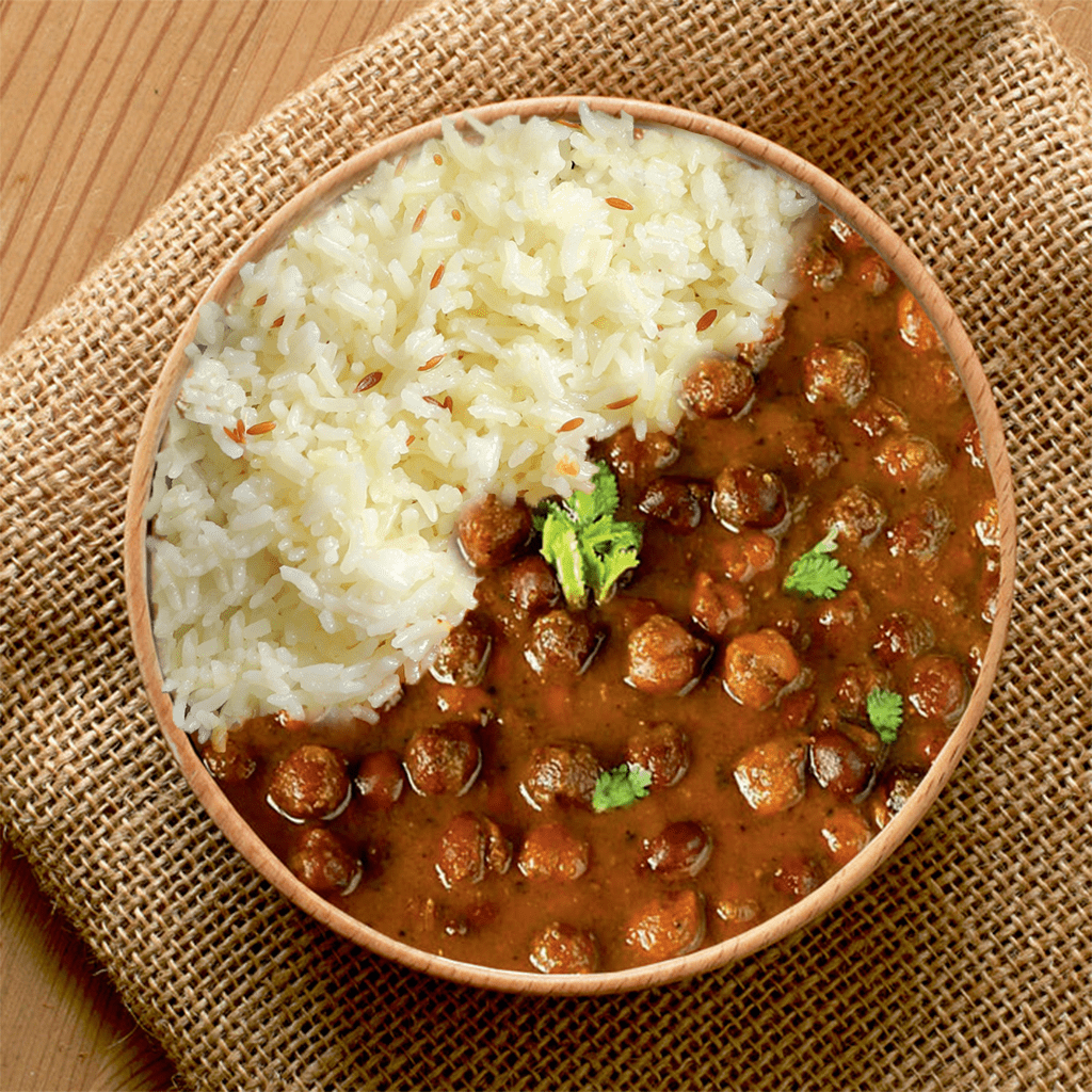 Kala Chana Masala and Jeera Rice